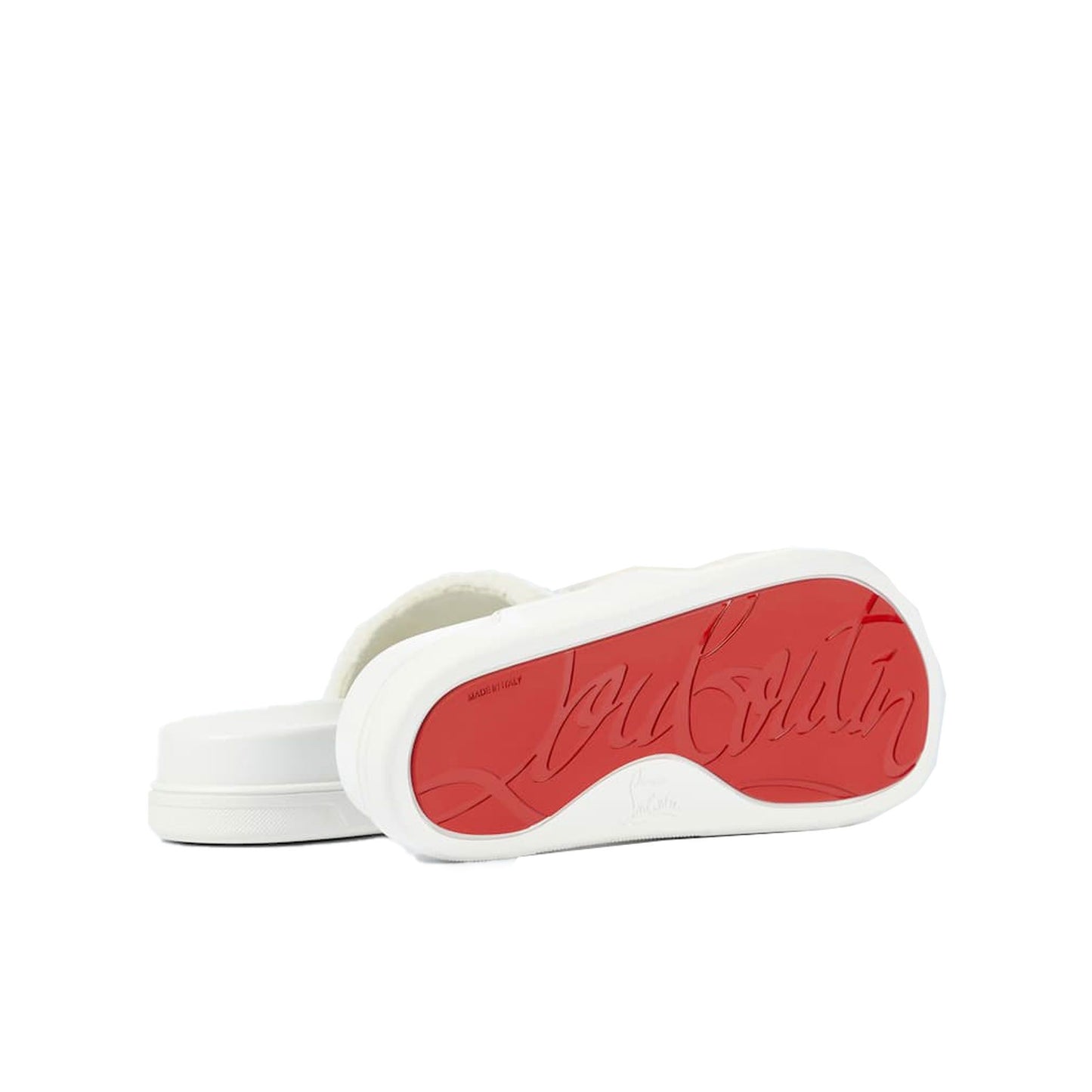 Weiße Gummi- und Stoffsandalen für den Pool