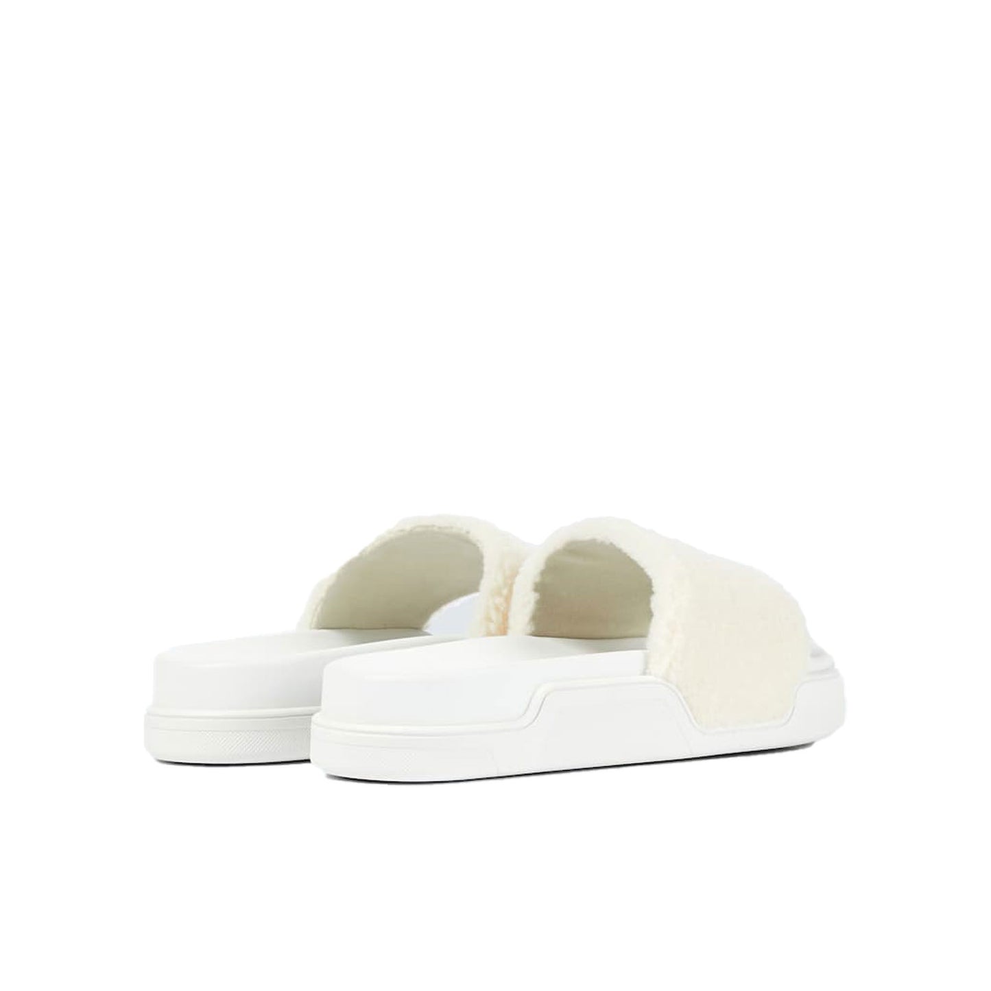 Weiße Gummi- und Stoffsandalen für den Pool