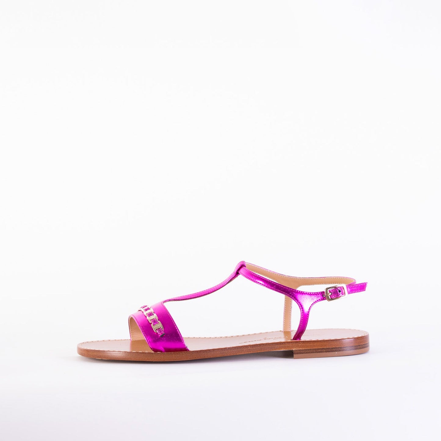 Tremiti-Sandalen aus Leder in Fuchsia