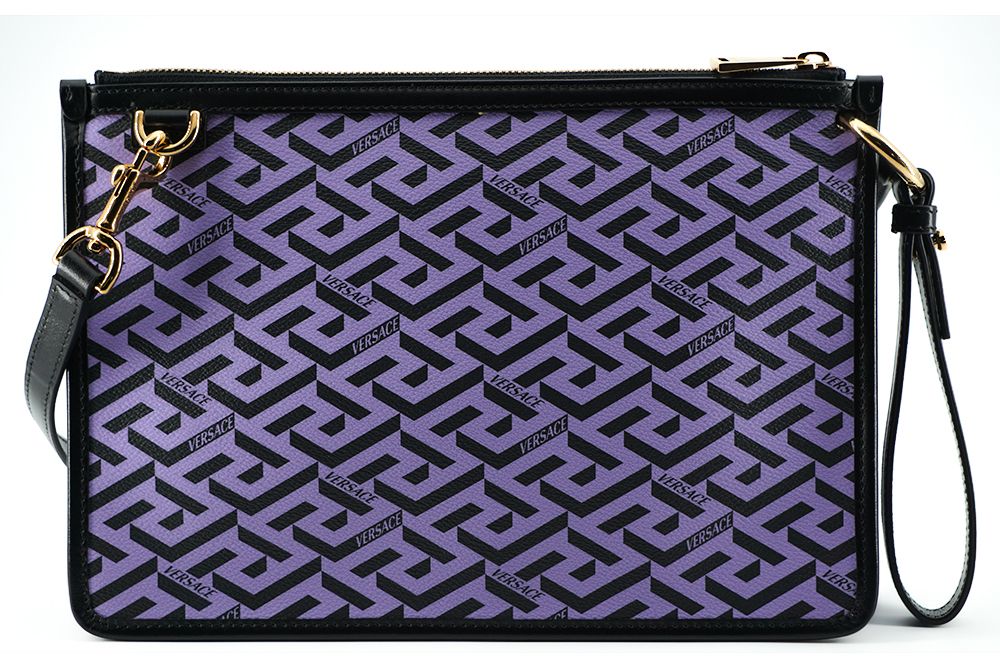 Violett Leder Greca Umhängetasche