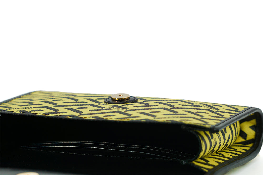Gelbe Umhängetasche aus Canvas und Leder
