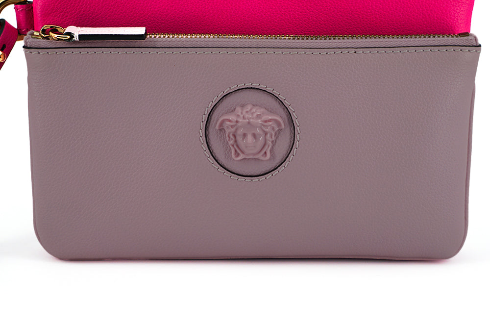 Rosa Kalbsleder-Beuteltasche