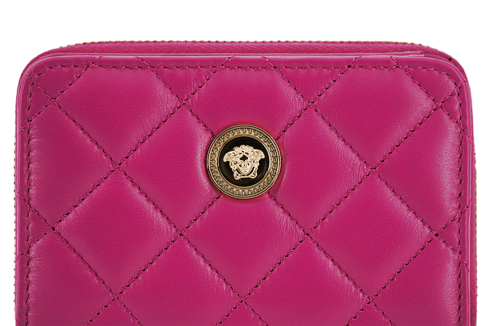 Lila Nappaleder Bifold Geldbörse mit Reißverschluss
