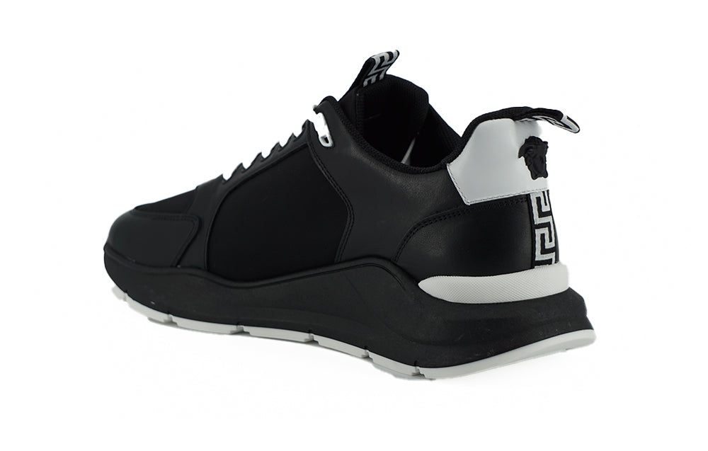 Schwarze Kalbsleder-Sneakers