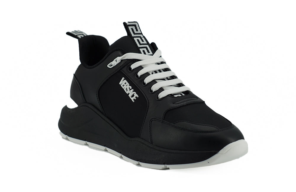 Schwarze Kalbsleder-Sneakers