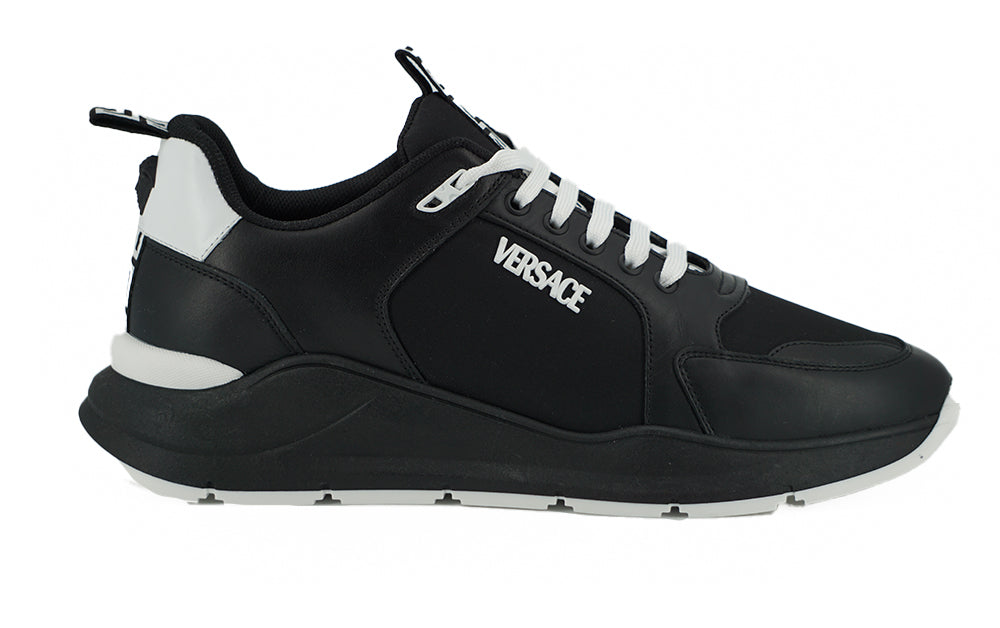 Schwarze Kalbsleder-Sneakers