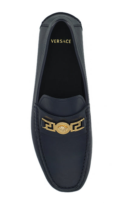 Marineblaue Kalbsleder Loafers Schuhe