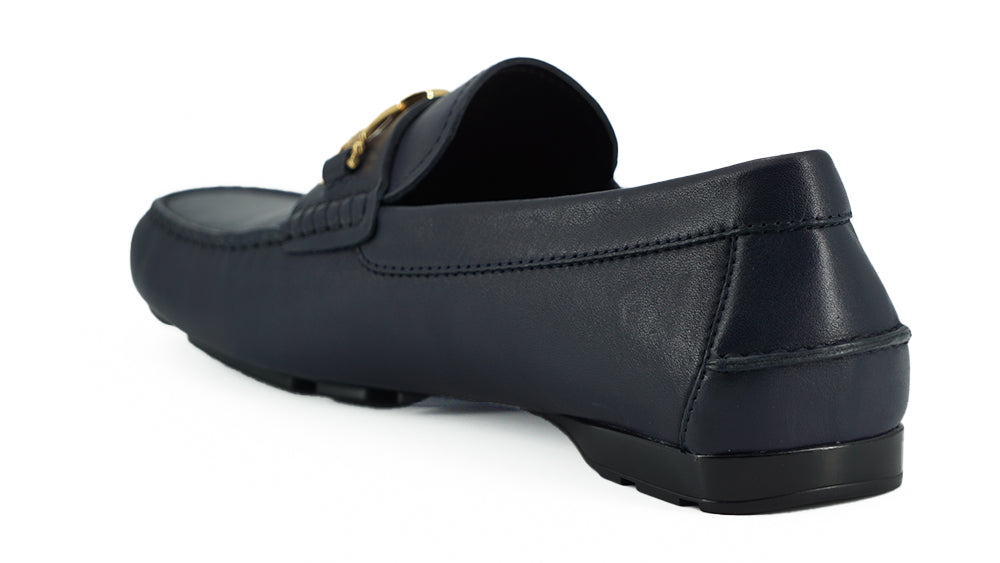 Marineblaue Kalbsleder Loafers Schuhe