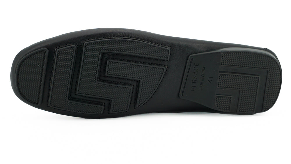Schwarze Kalbsleder Loafers Schuhe
