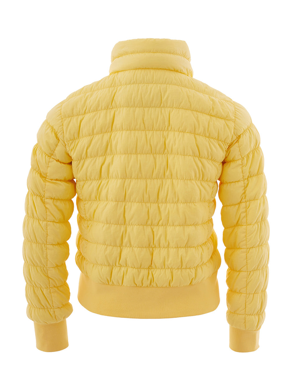 Gelbe gesteppte Bomberjacke