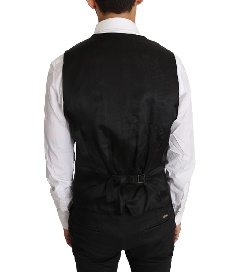 Grau Solid 100% Wolle Weste Weste