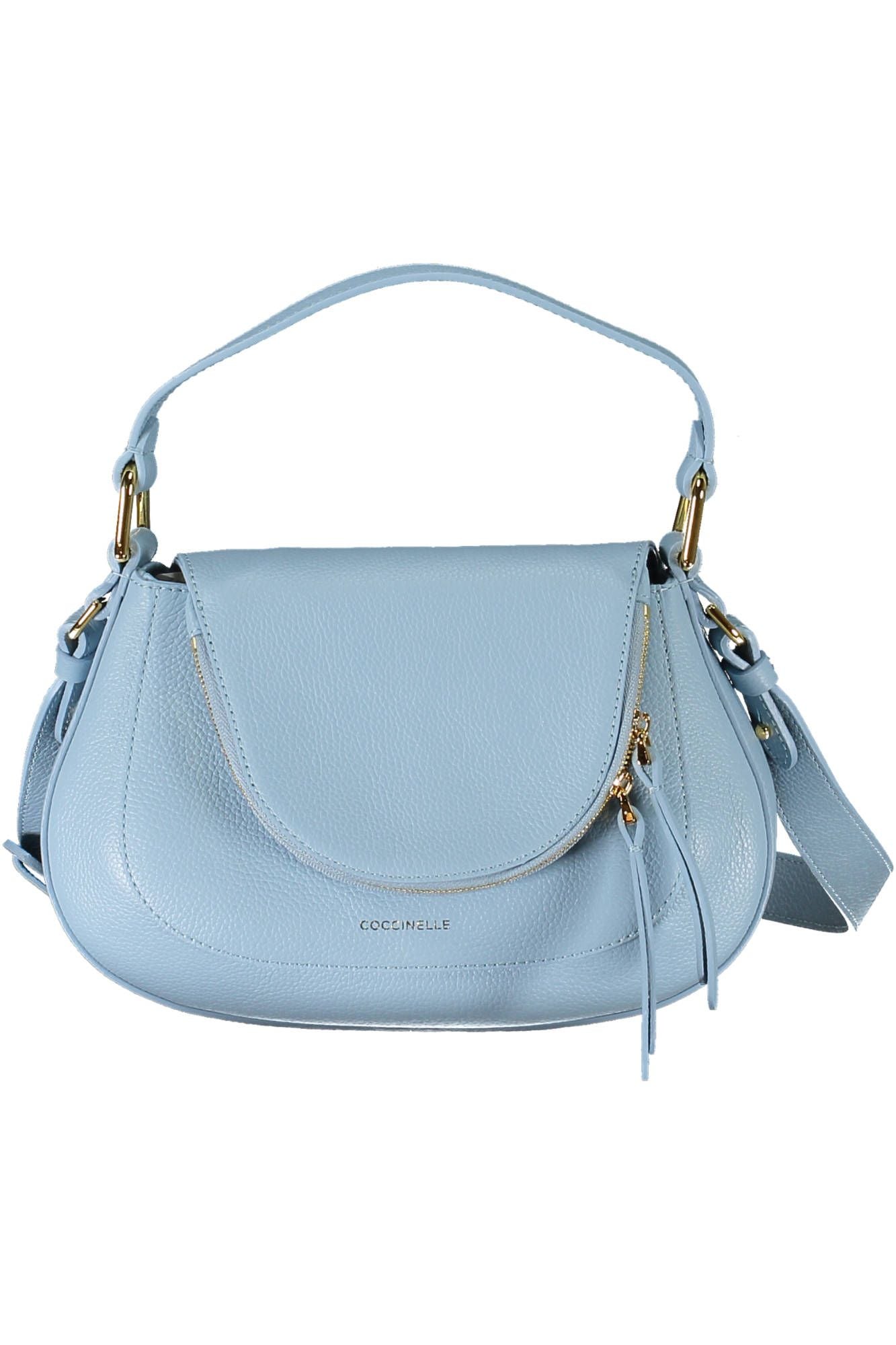 Hellblaue Lederhandtasche