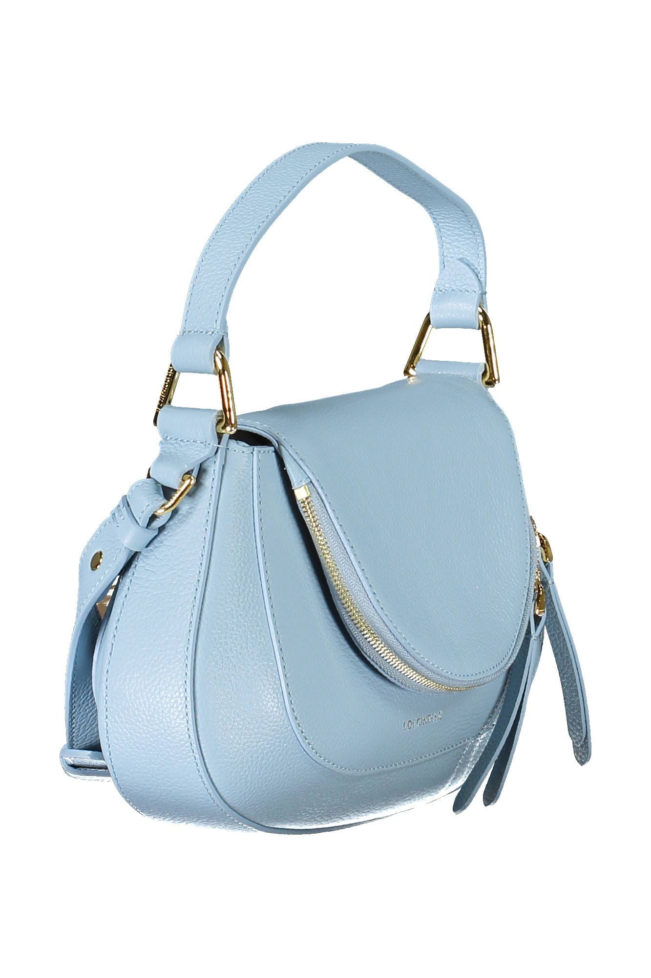 Hellblaue Lederhandtasche