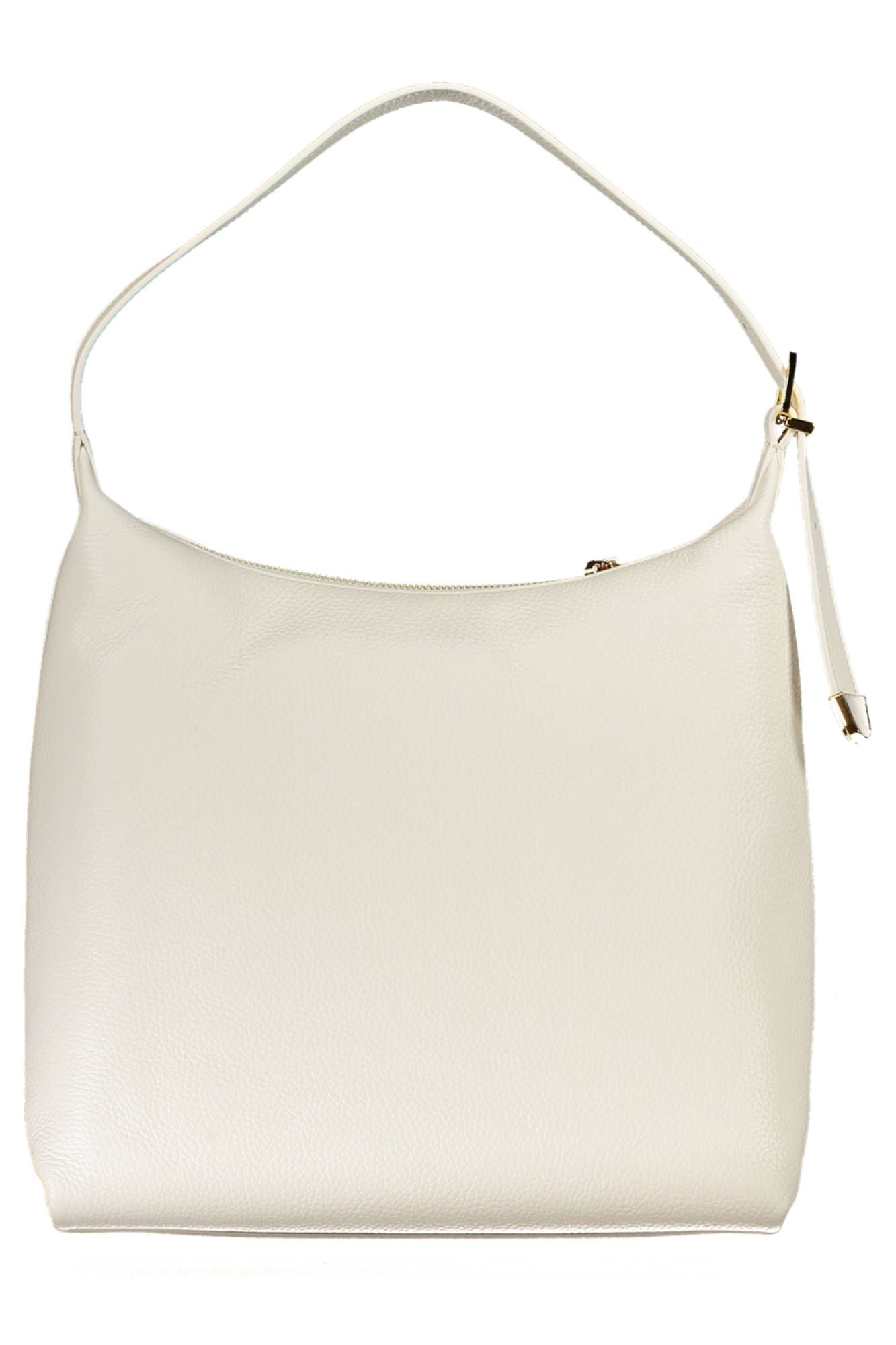 Weiße Lederhandtasche