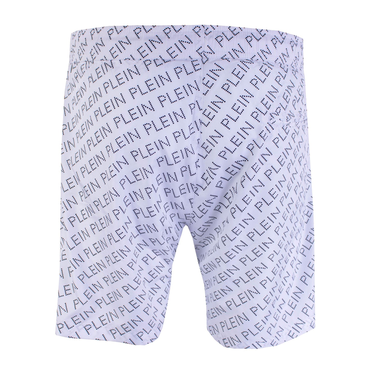 Bedruckte weiße Boxer-Badeshorts