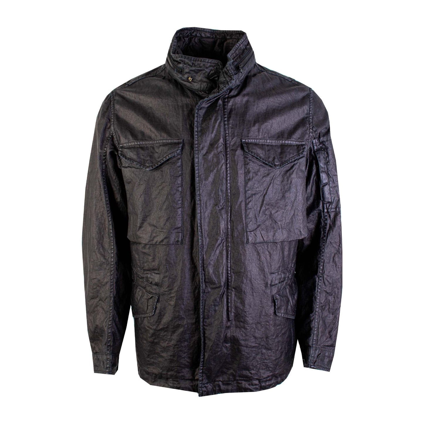 Wachs-Effekt Schwarz C.P. Company Jacke