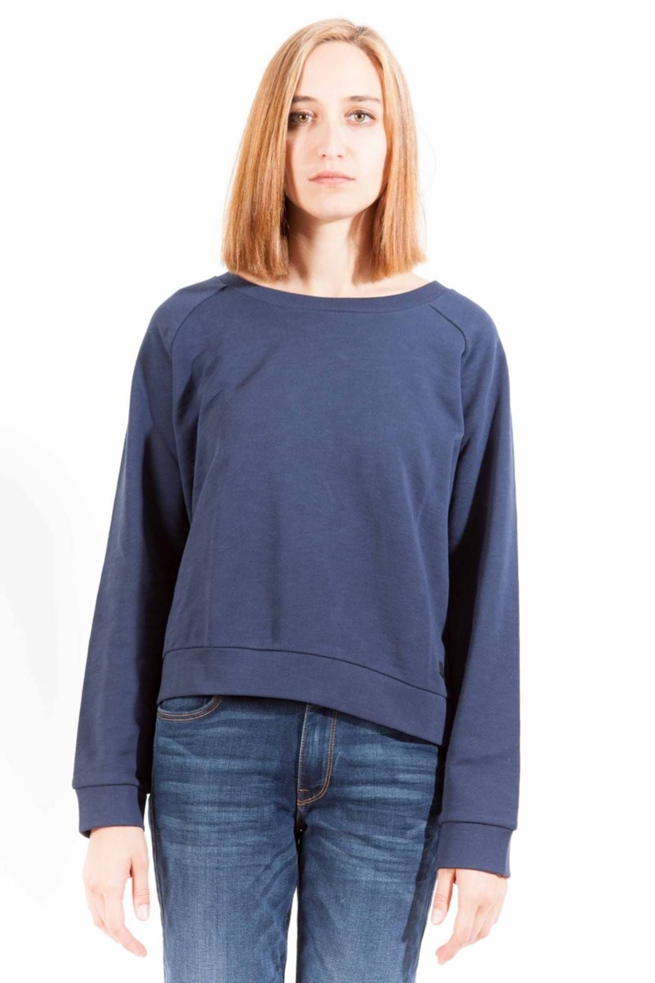Blauer Baumwollpullover
