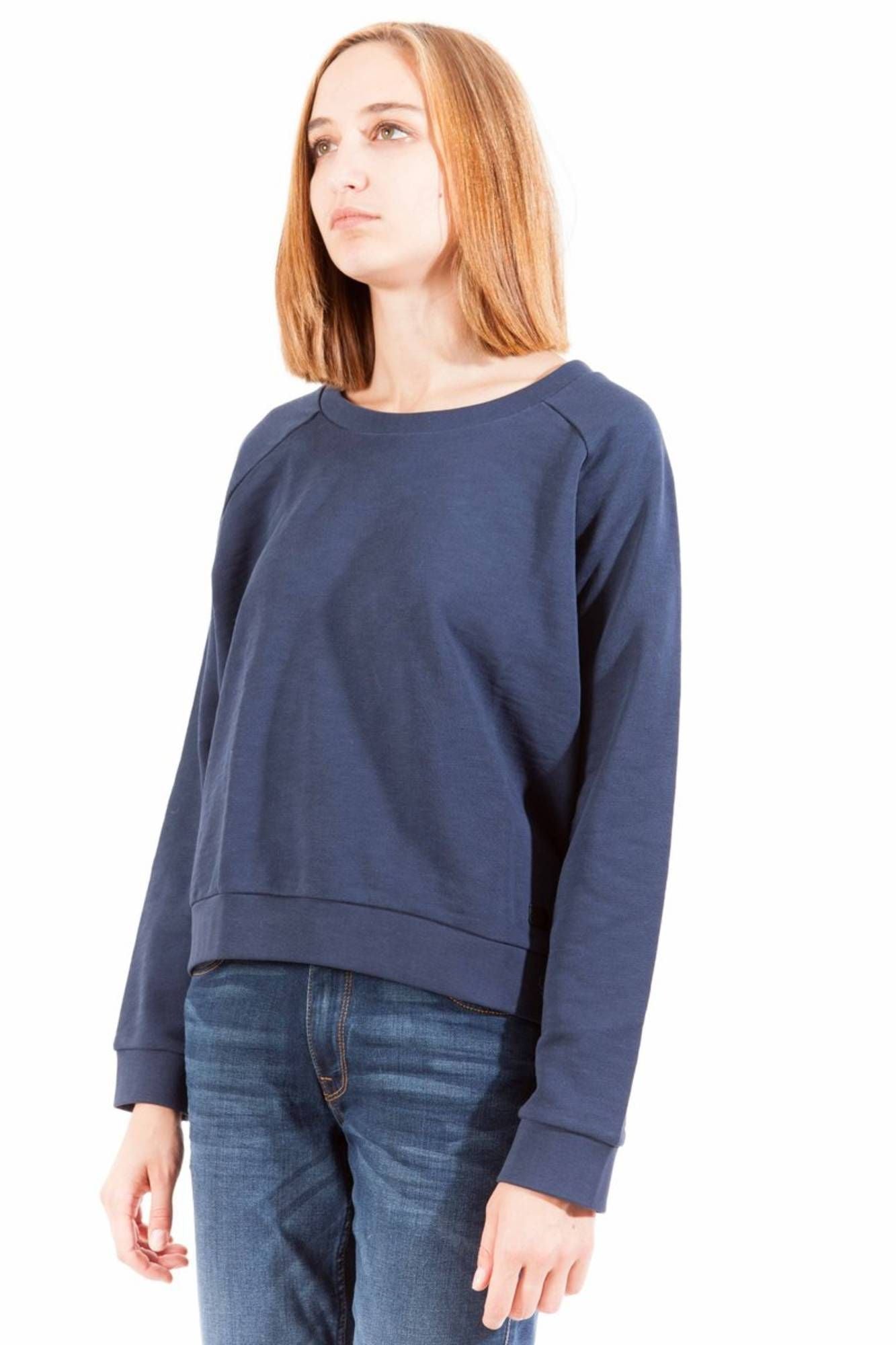 Blauer Baumwollpullover