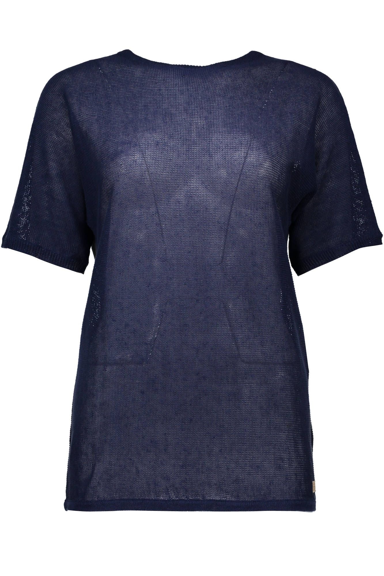 Blauer Leinenpullover