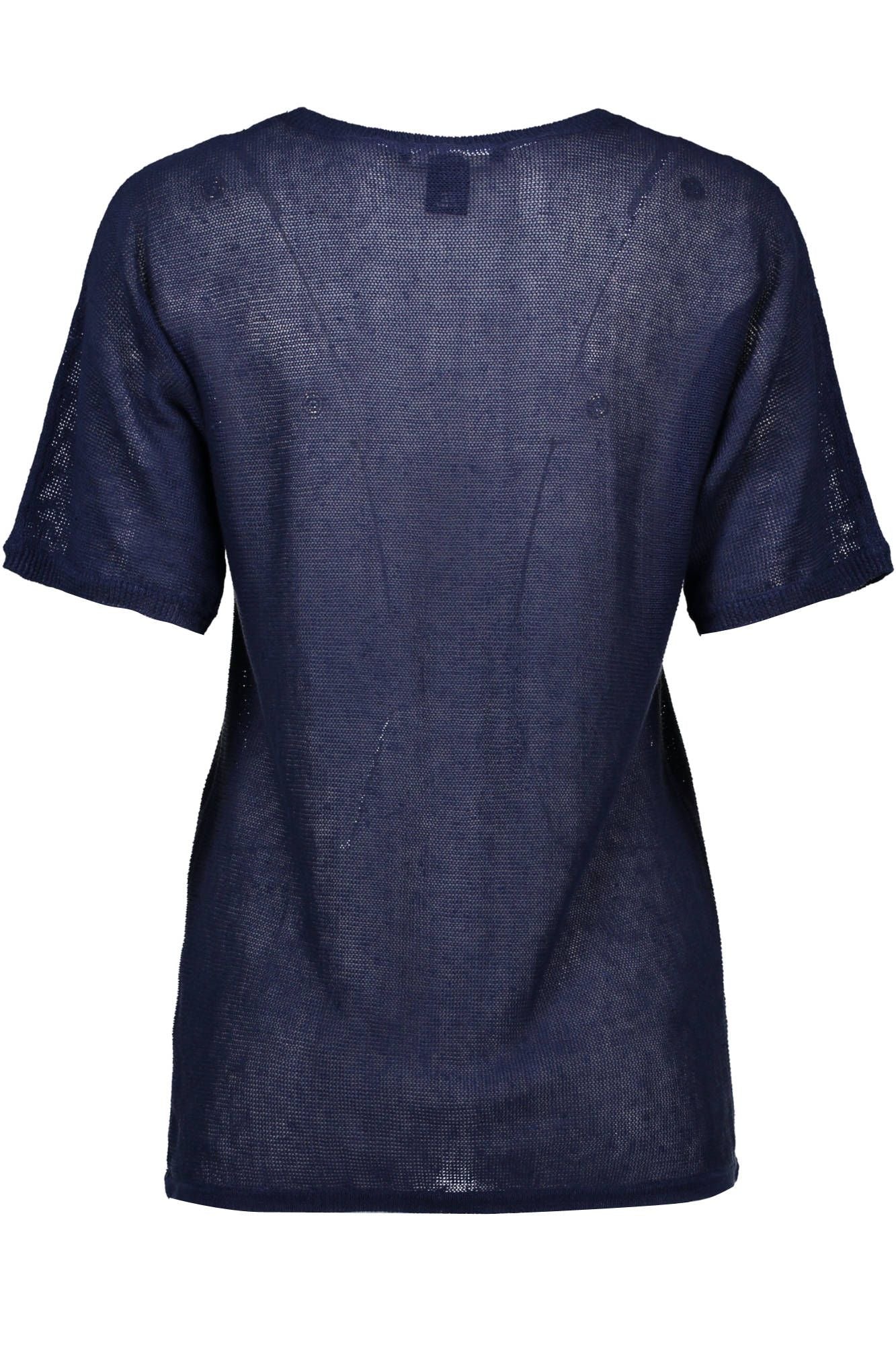 Blauer Leinenpullover