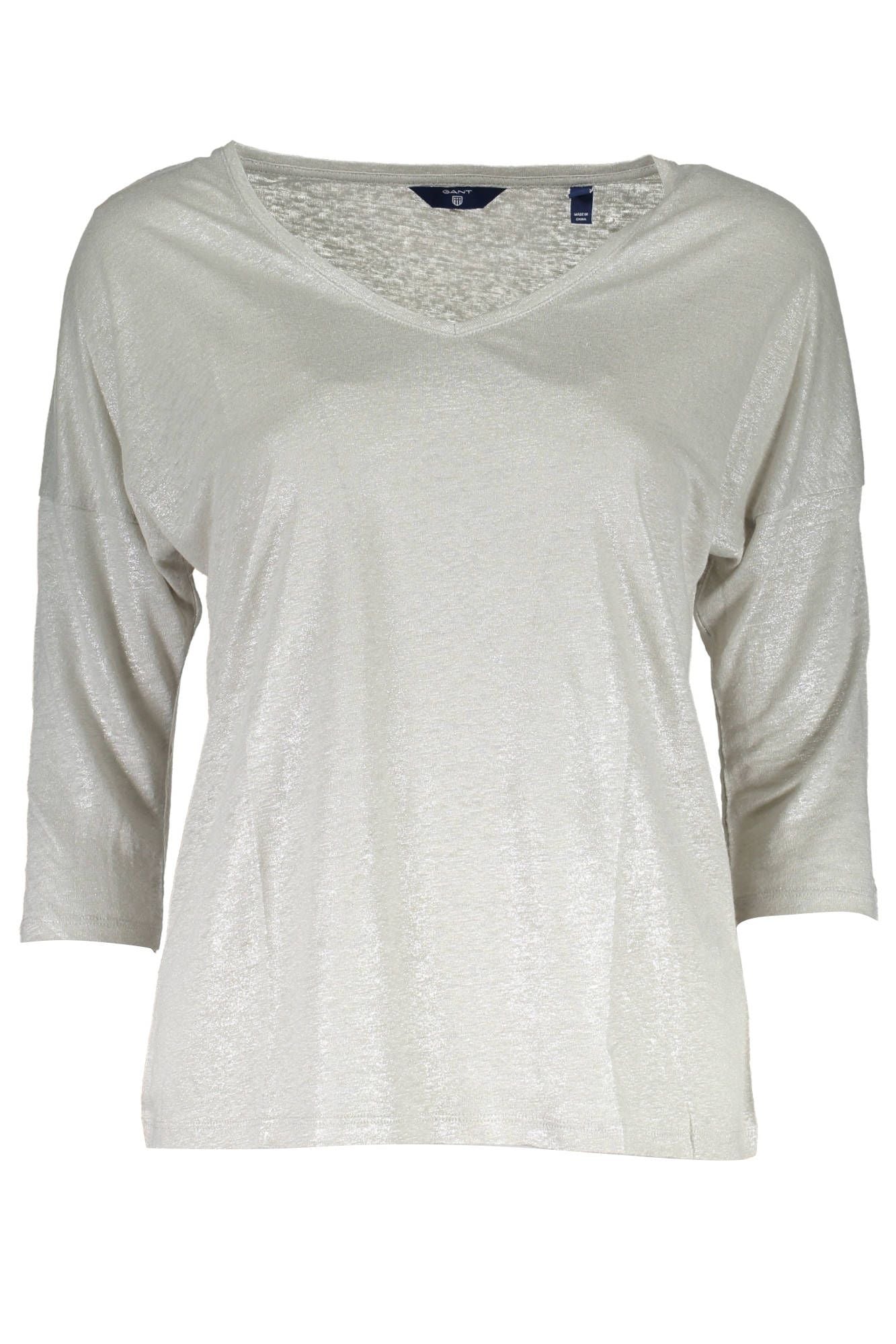 Grauer Leinenpullover
