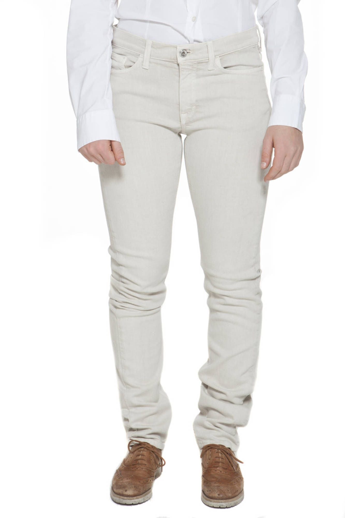 Beige Baumwolljeans & Hose