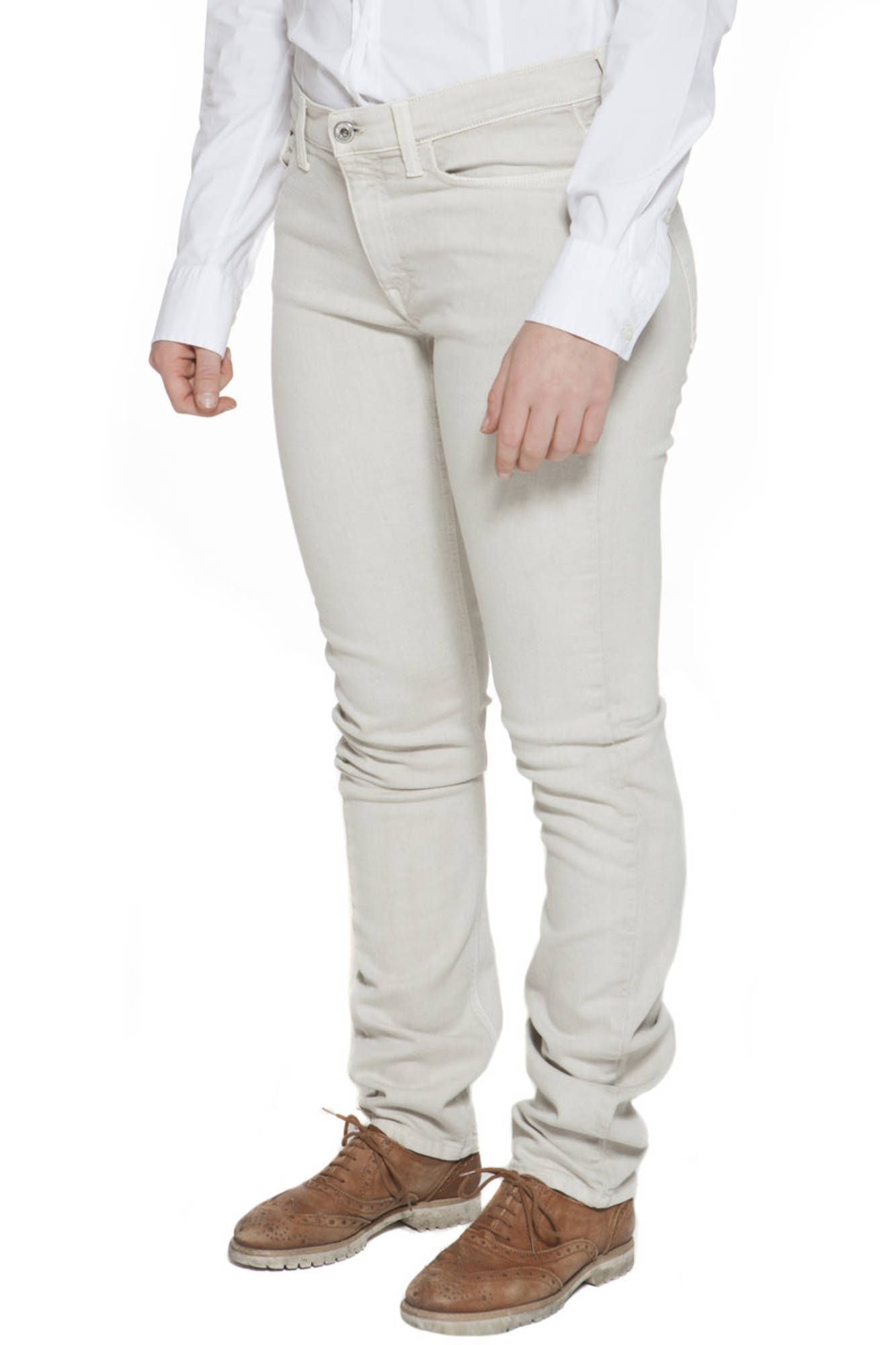 Beige Baumwolljeans & Hose