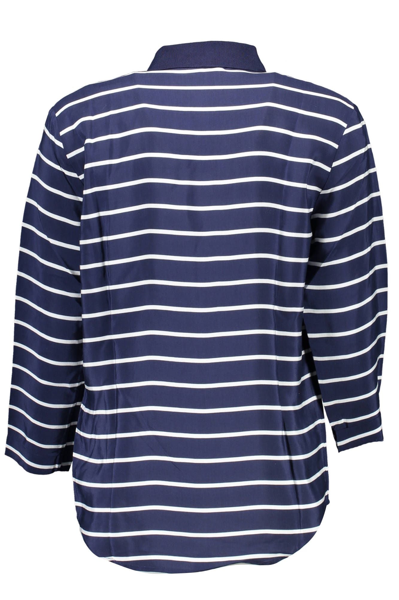 Blaues Viskose-Poloshirt