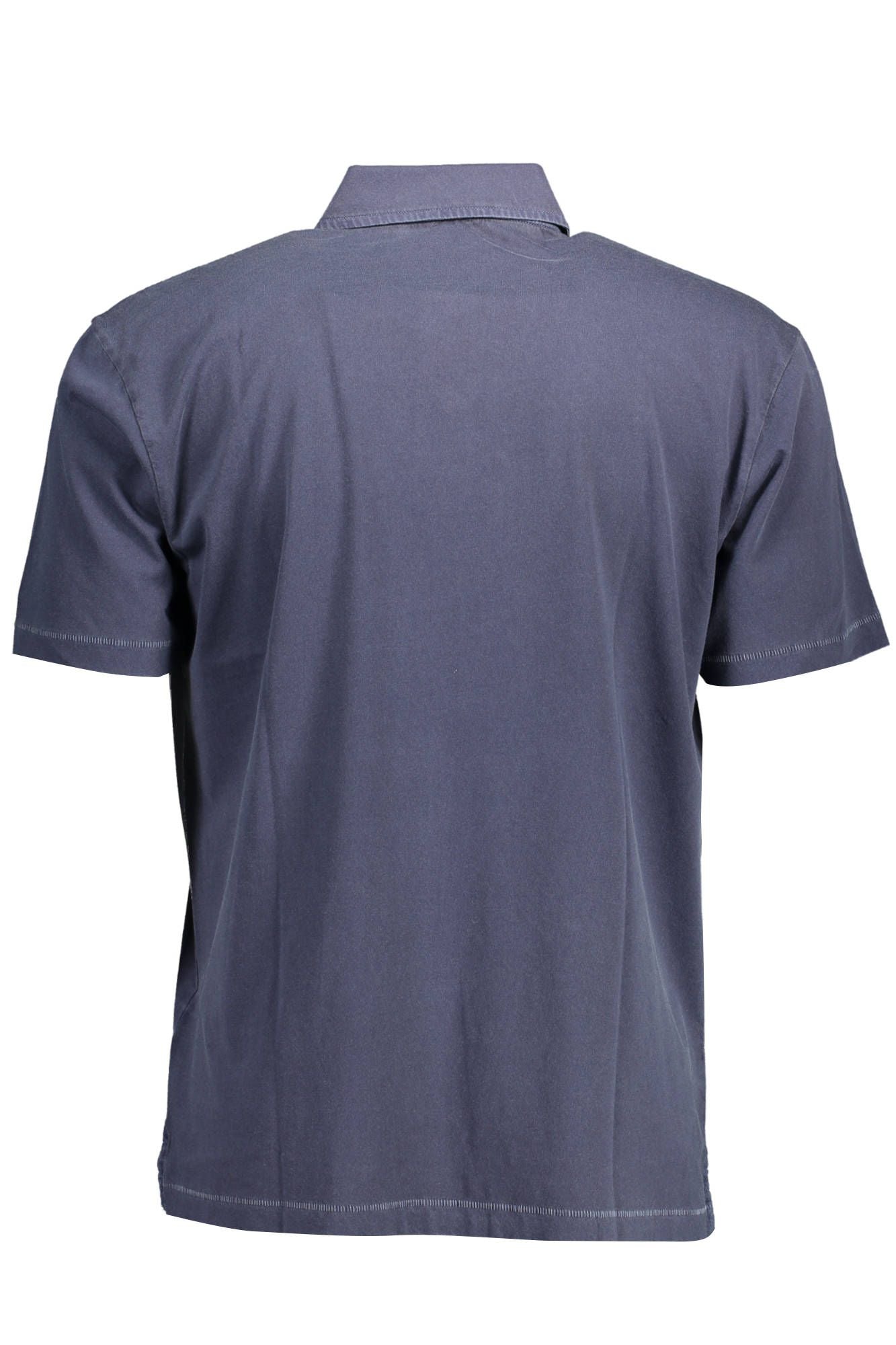 Blaues Baumwoll-Poloshirt