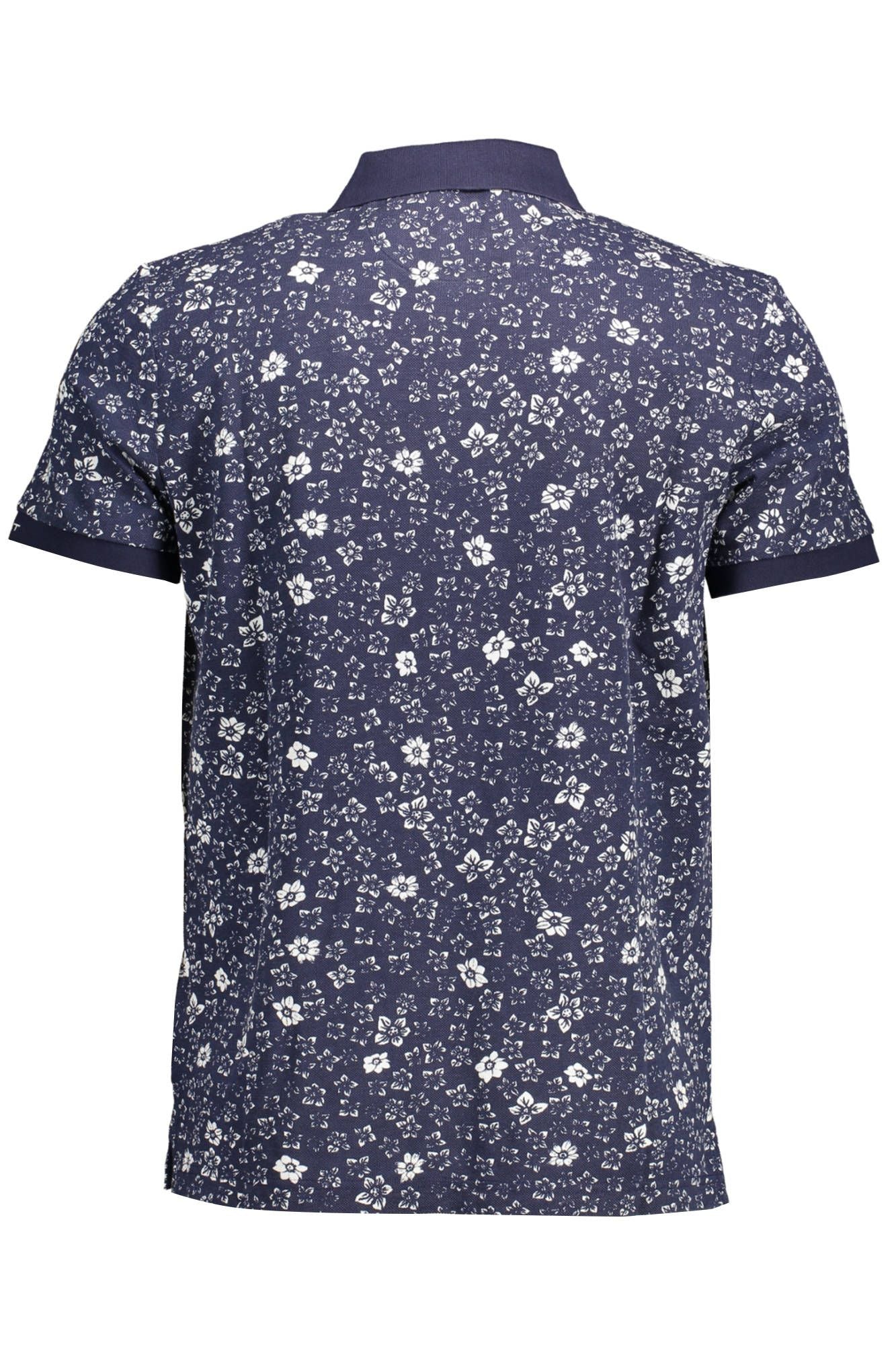 Blaues Baumwoll-Poloshirt