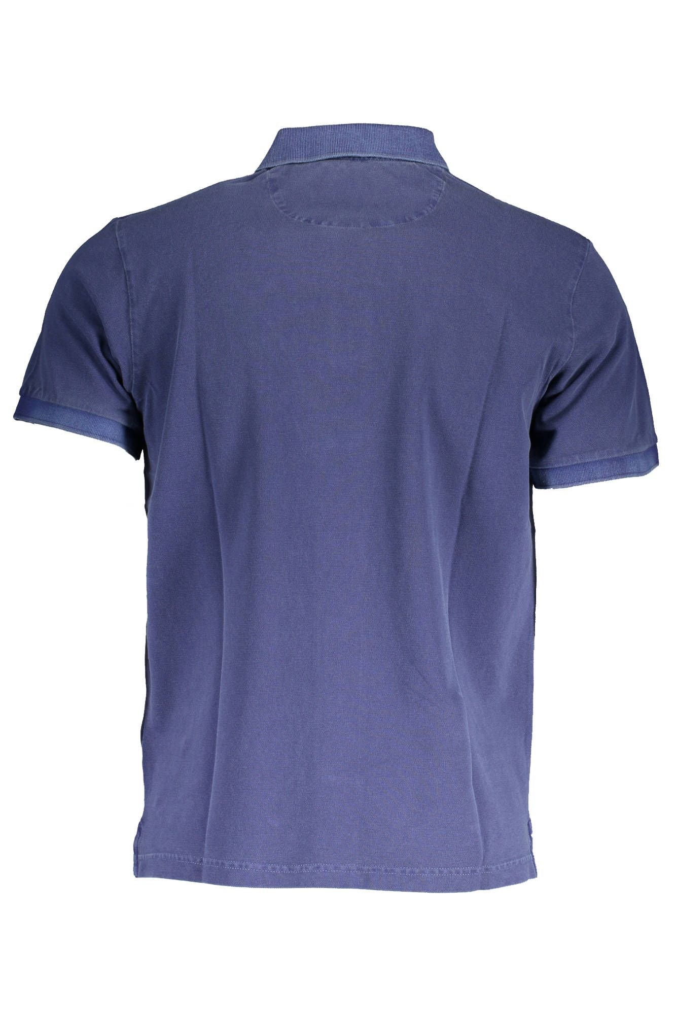 Blaues Baumwoll-Poloshirt