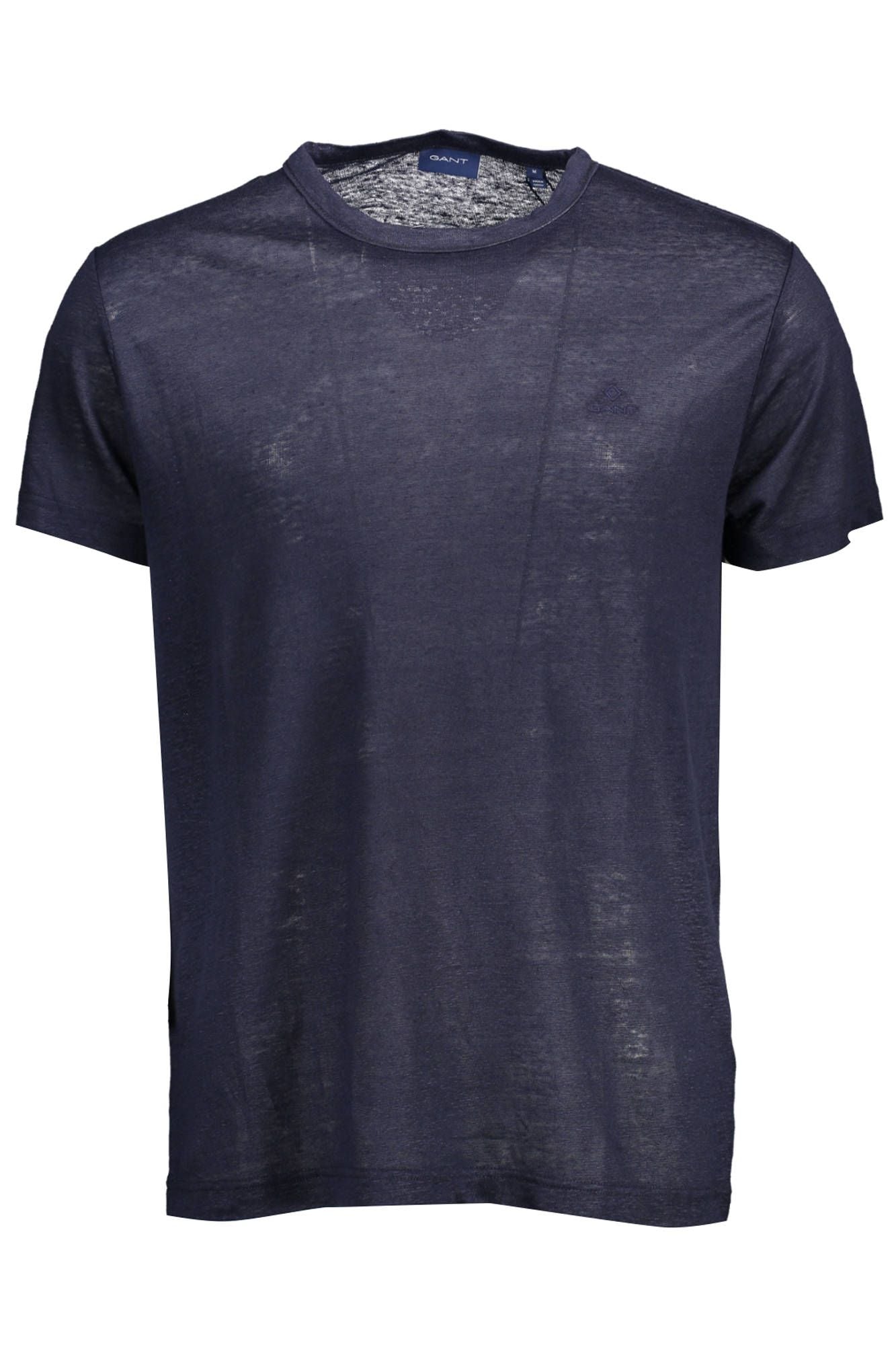 T-Shirt aus blauem Leinen