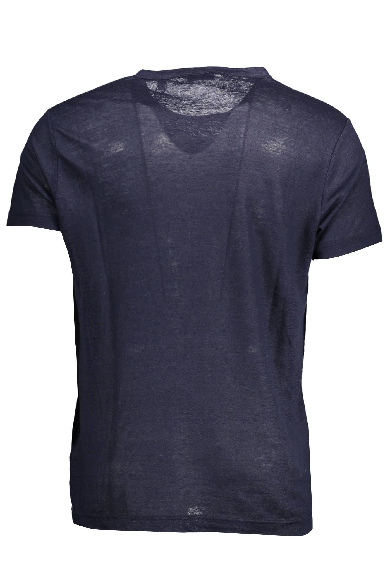 T-Shirt aus blauem Leinen