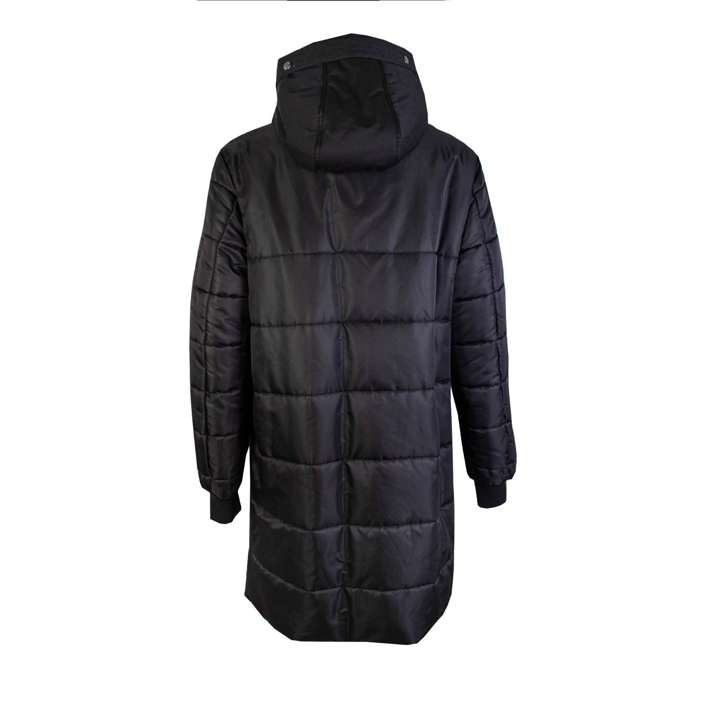 Schwarze lange Steppjacke