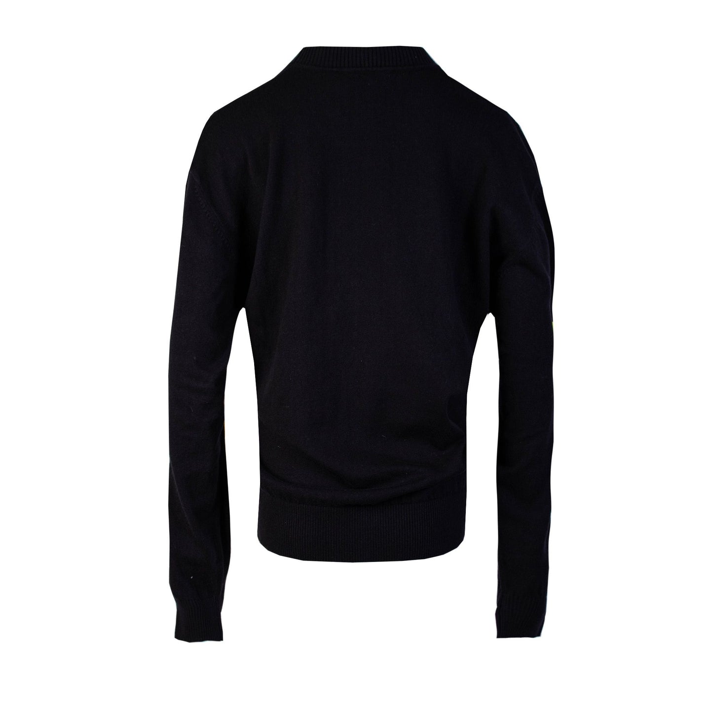 Schwarzer Baumwollpullover mit goldenem Logo
