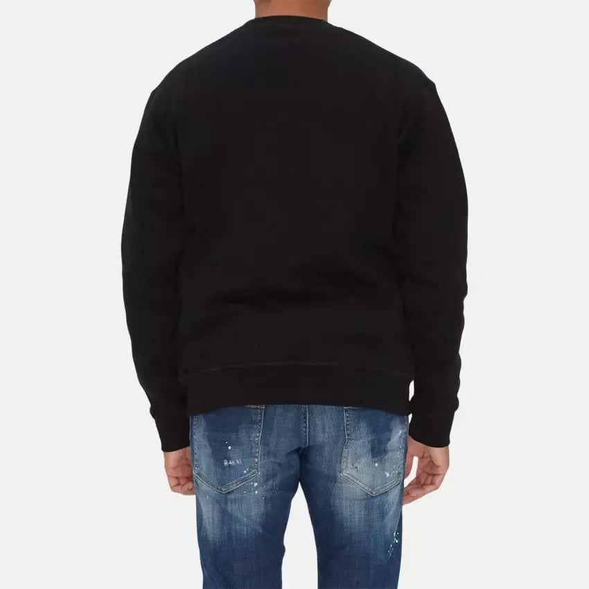 Schwarzer Baumwollpullover