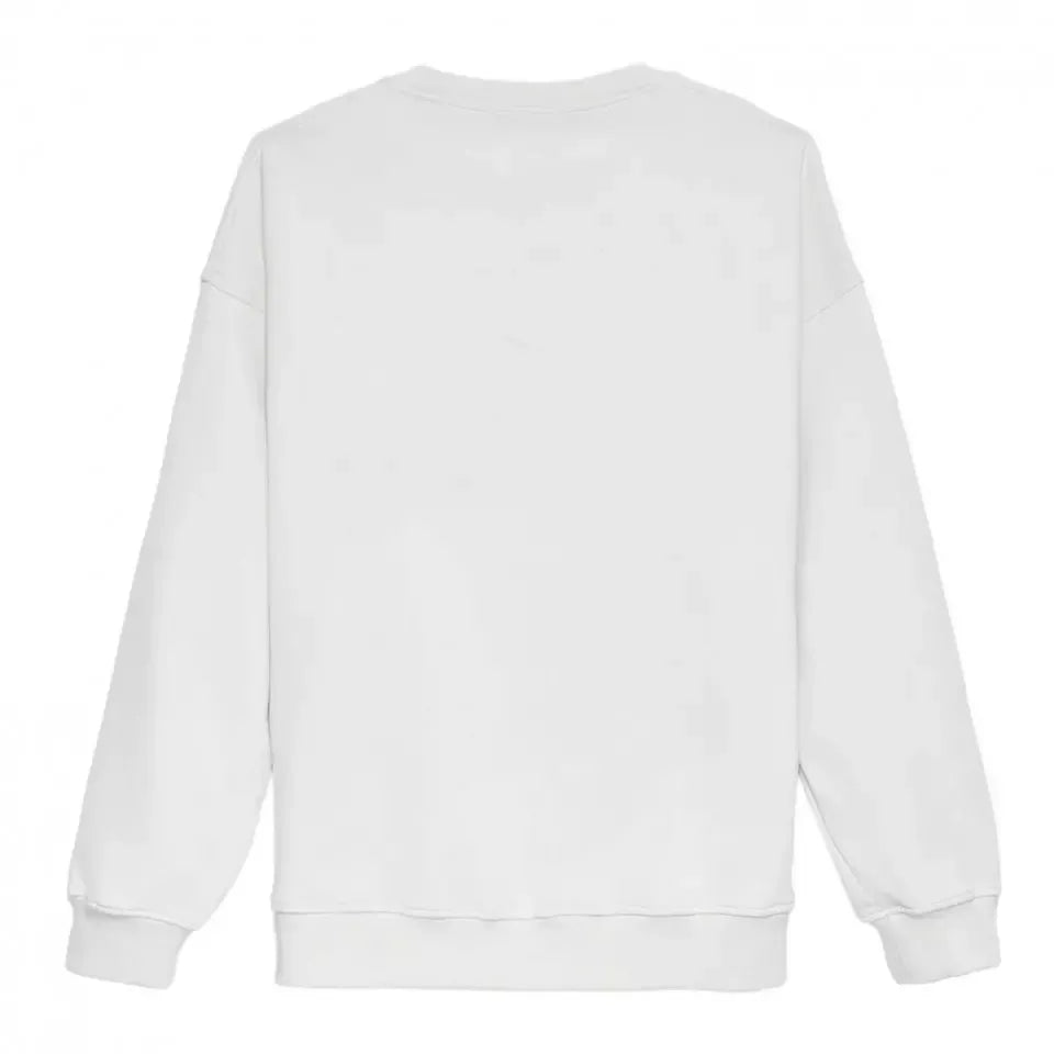 Weißer Baumwollpullover