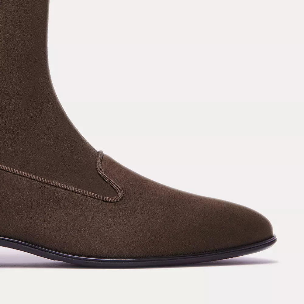 Grüne Lederstiefelette