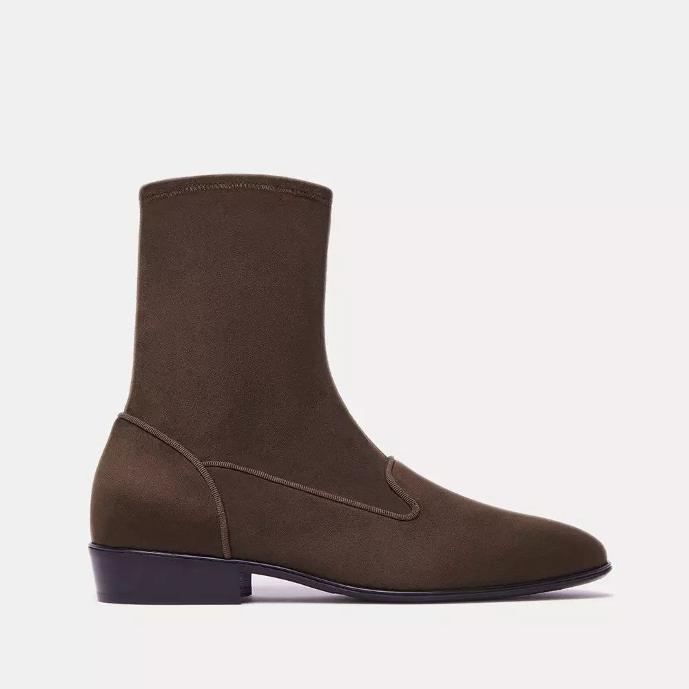 Grüne Lederstiefelette
