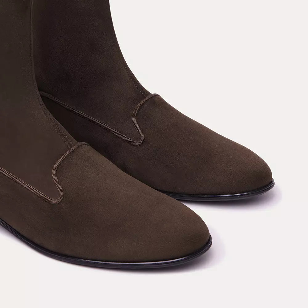 Grüne Lederstiefelette