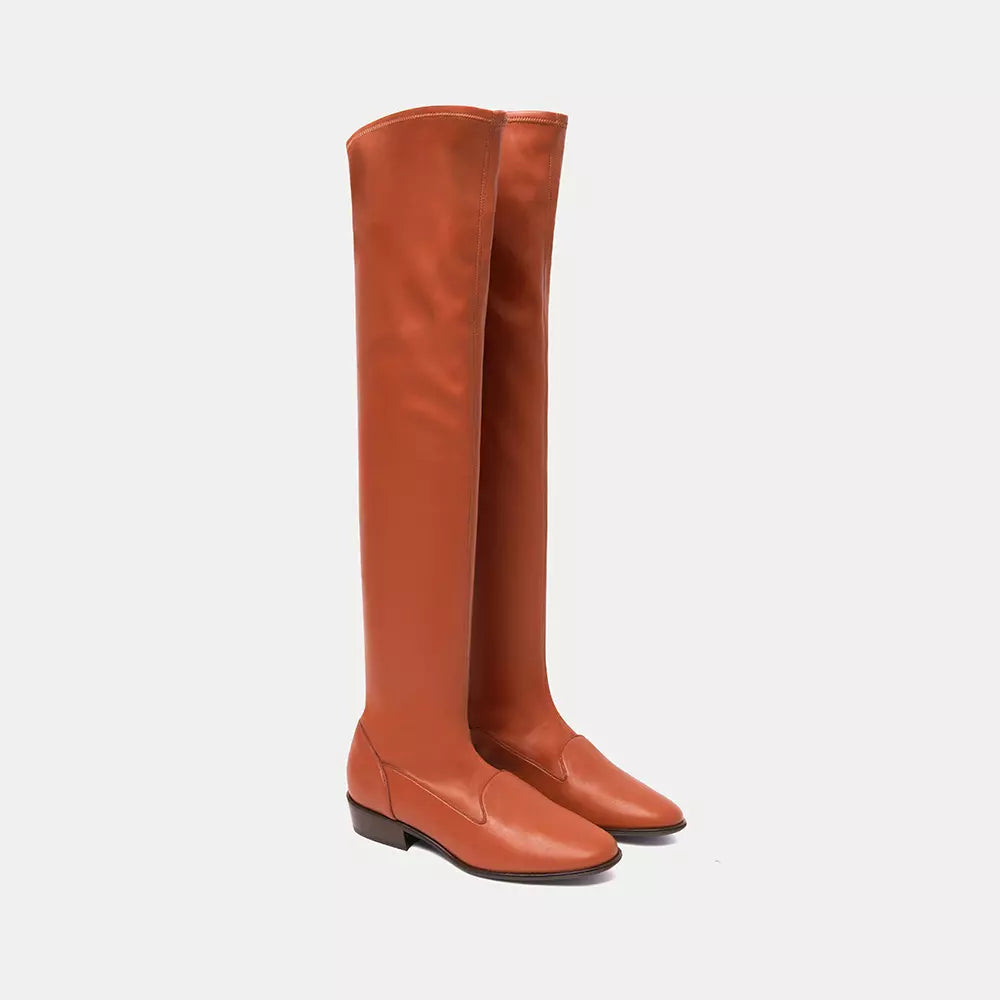Brauner Lederstiefel