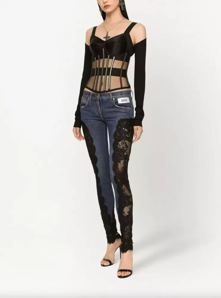 Schwarze Viskose Tops & T-Shirt