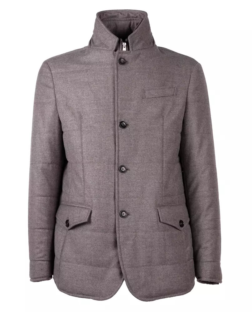 Graue Wolljacke