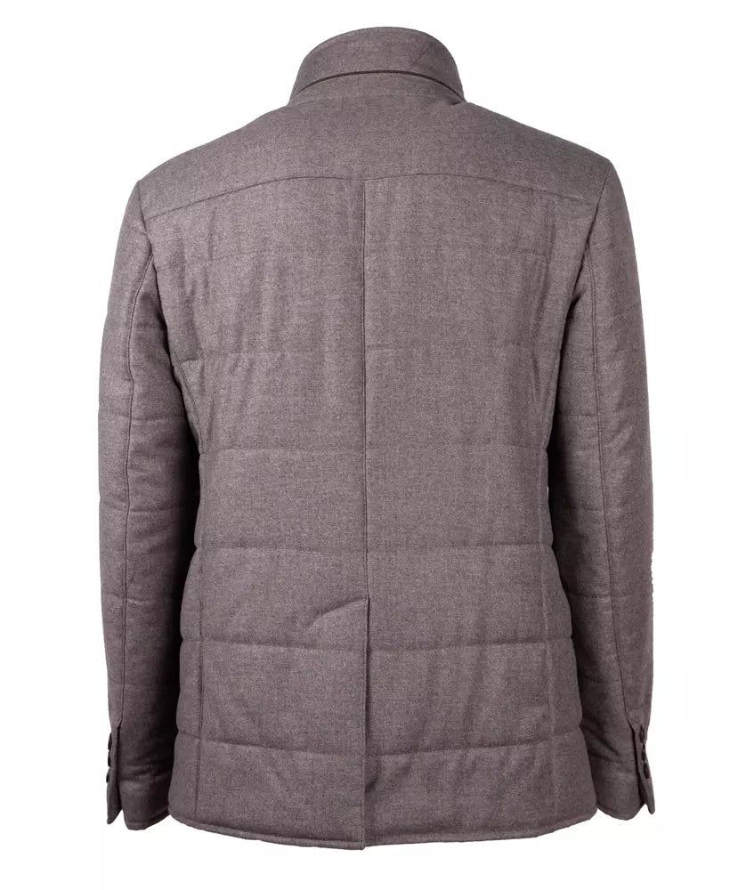 Graue Wolljacke
