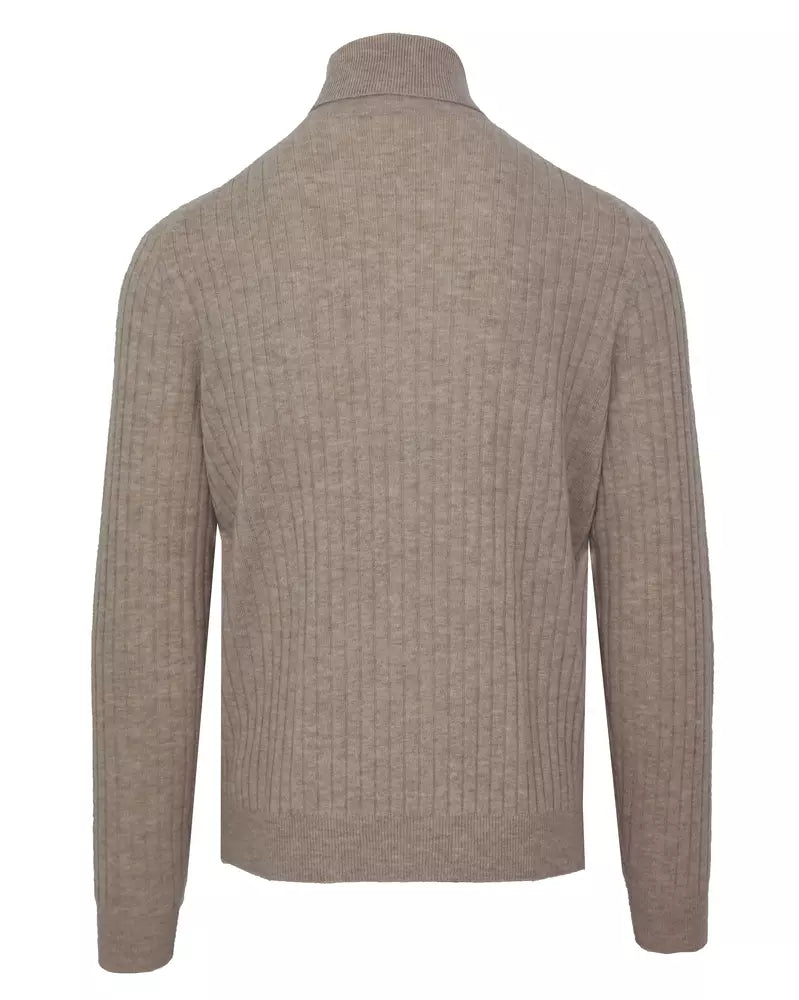 Beigefarbener Pullover aus Wolle
