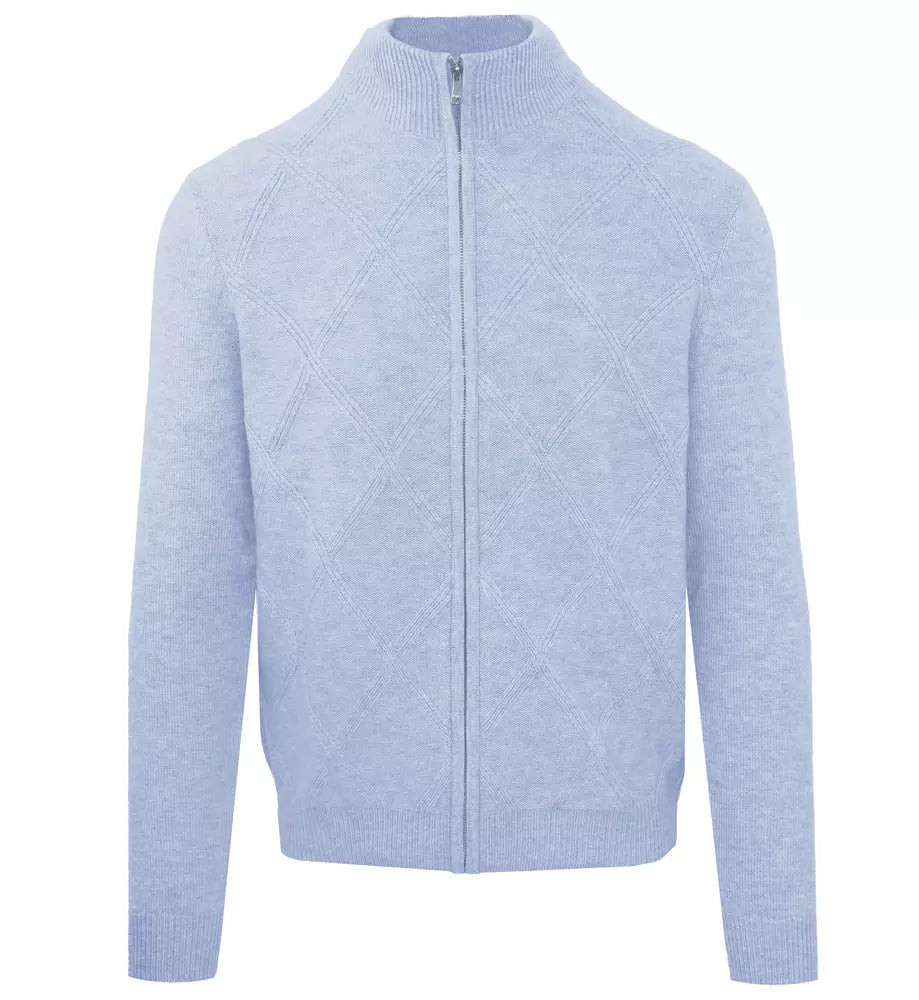 Hellblauer Pullover aus Wolle