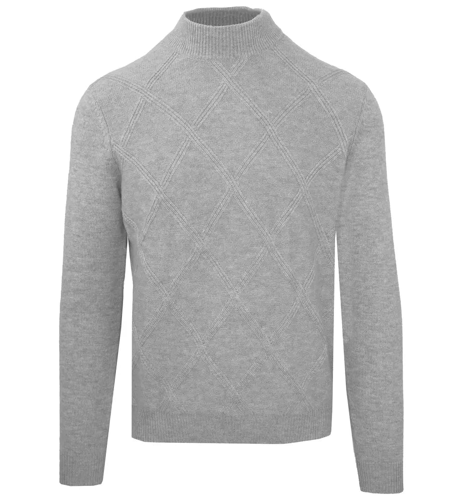 Grauer Pullover aus Wolle