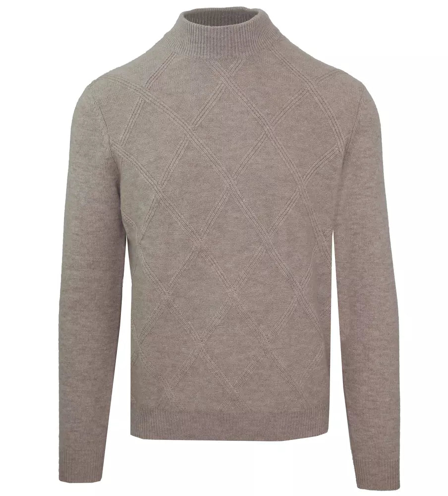Beigefarbener Pullover aus Wolle