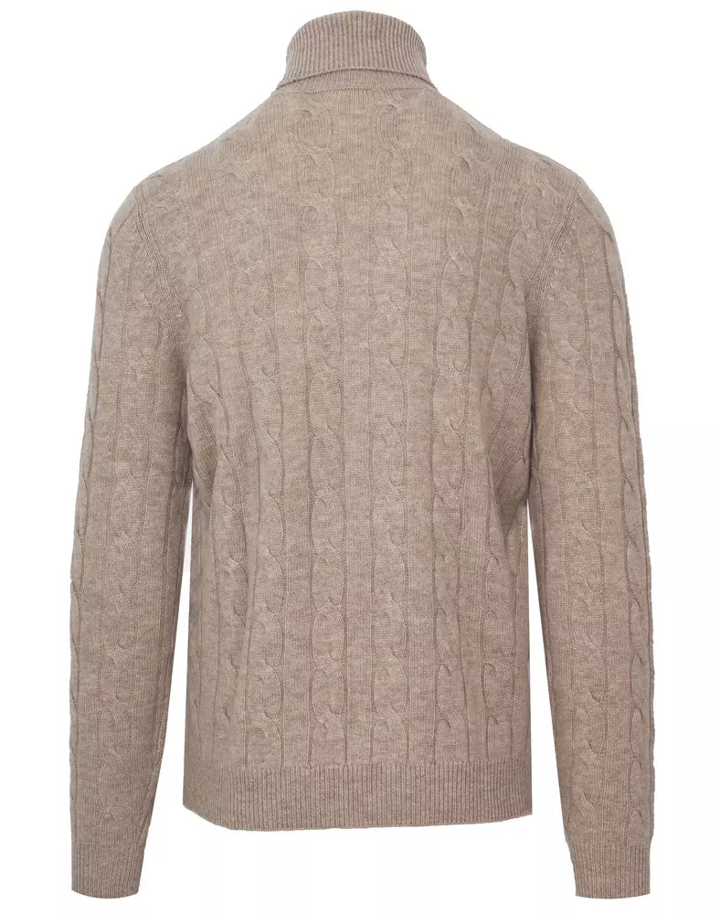 Beigefarbener Pullover aus Wolle