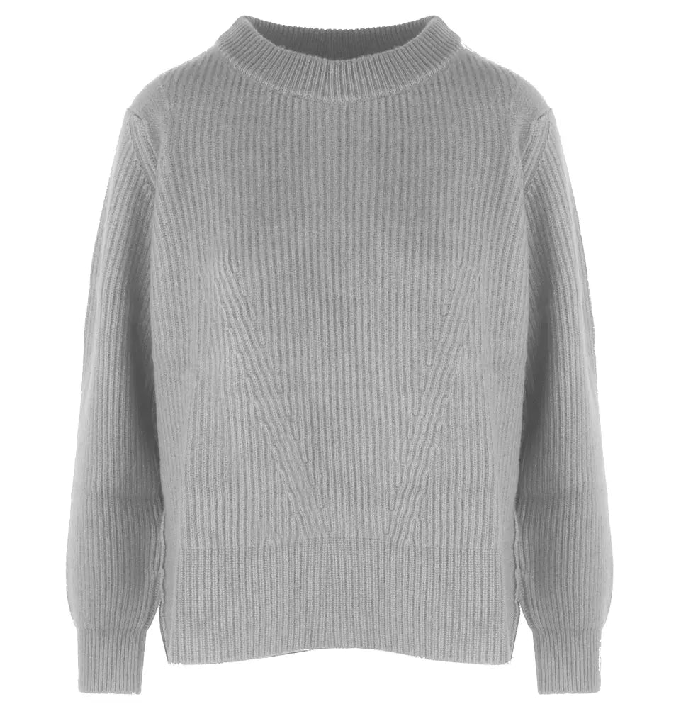 Grauer Kaschmir-Pullover